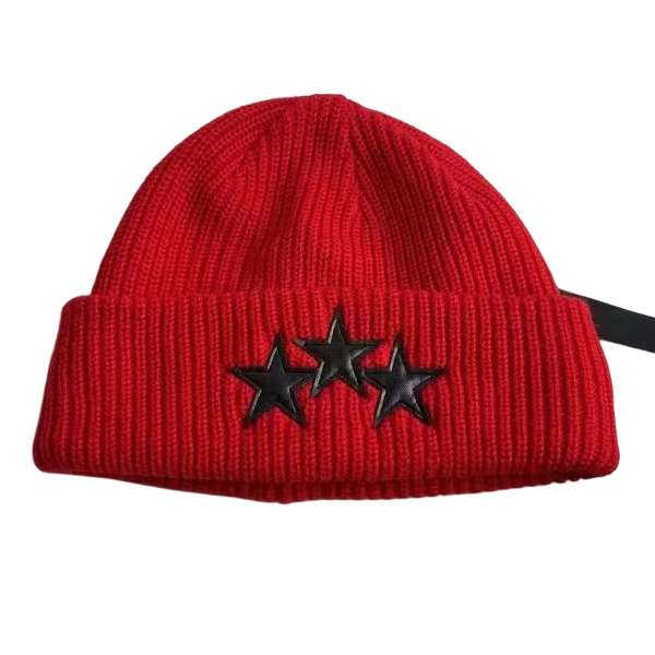 Amiri Hip Hop Beanie Five Star Red and Black OKLU20262160
