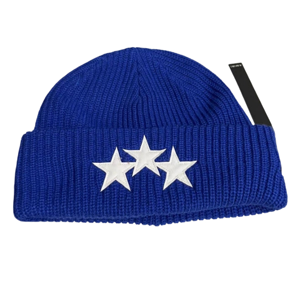 Amiri Hip Hop Beanie Five Star Blue and White OKLU20262161