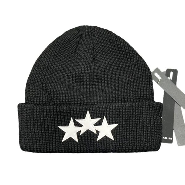 Amiri Hip Hop Beanie Five Star Black and White OKLU20262162