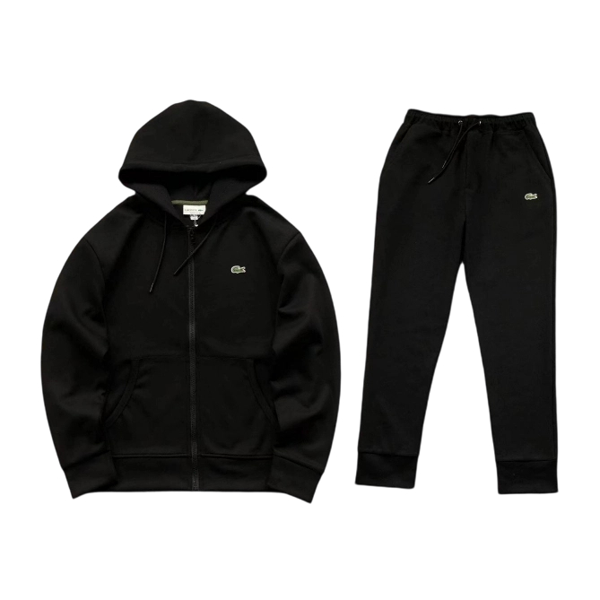 Lacoste Zipper Hoodie Pants Set Black OKLU20262182