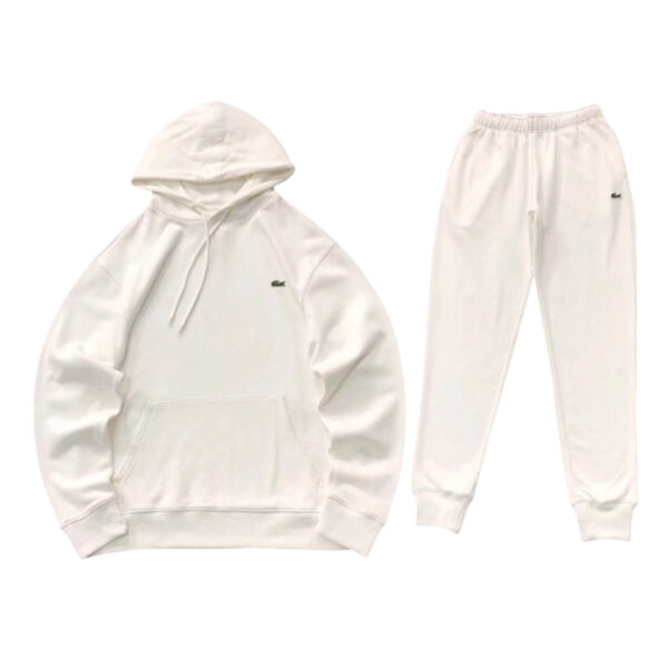 Lacoste hooded sweatshirt and pants set white OKLU20262188