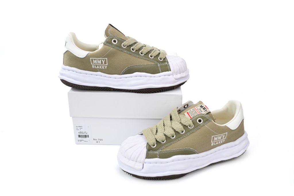 Maison Mihara Yasuhiro Peterson OG Sole Canvas Low White and Green OKLU2026218