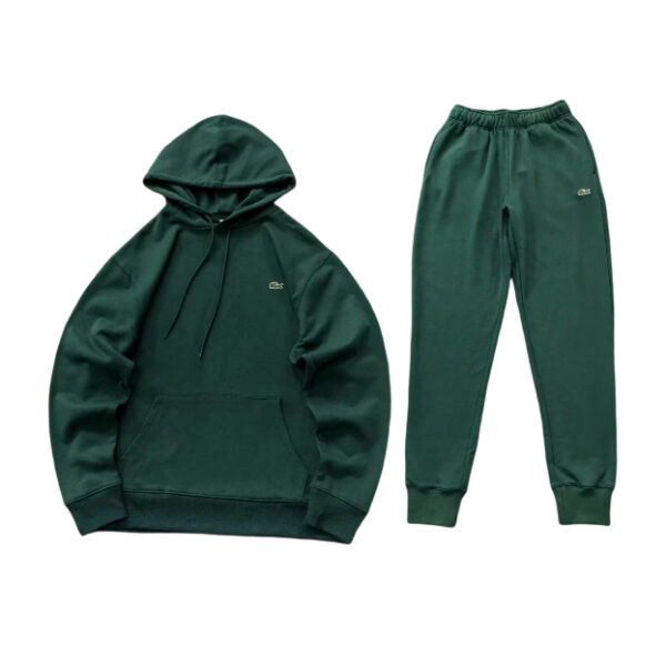 Lacoste hooded sweatshirt and pants set dark green OKLU20262193