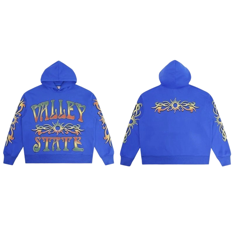 Vale Forever Valley Retro Casual Hoodie Blue OKLU2026299