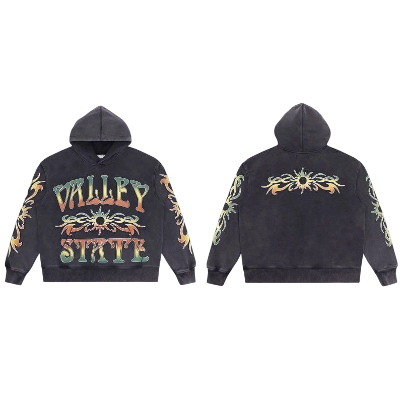 Vale Forever Valley Retro Casual Hoodie Black OKLU2026300
