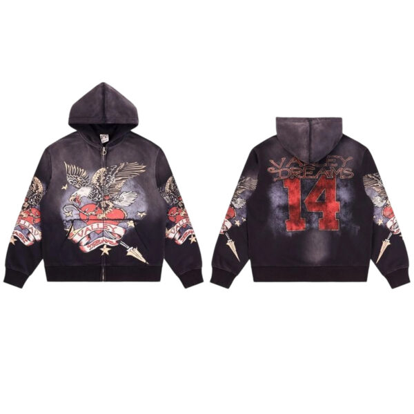 Vale Forever Valley Retro Casual Hoodie BLACK OKLU2026301