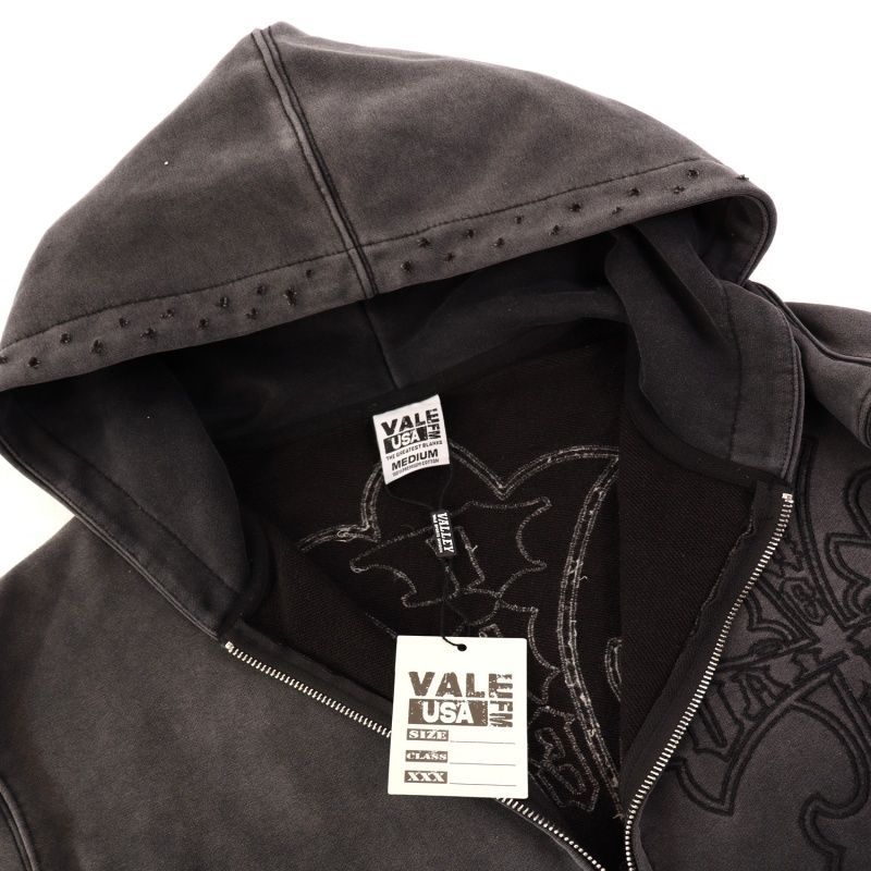 Vale Forever Valley Retro Casual Hoodie Black OKLU2026304