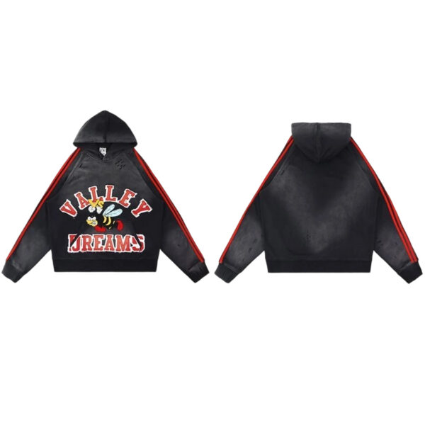 Vale Forever Valley Retro Casual Hoodie Black OKLU2026307