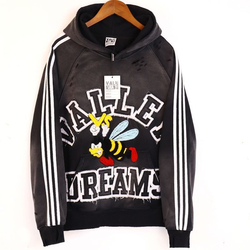 Vale Forever Valley Retro Casual Hoodie Black OKLU2026307