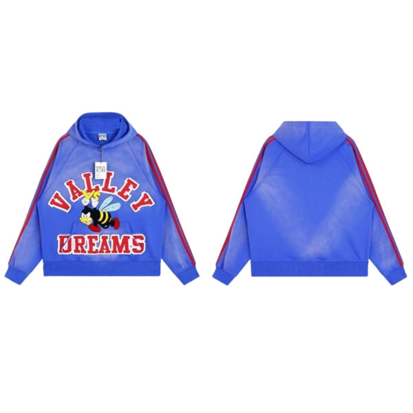 Vale Forever Valley Retro Casual Hoodie Blue OKLU2026309