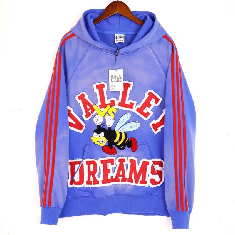 Vale Forever Valley Retro Casual Hoodie Blue OKLU2026309