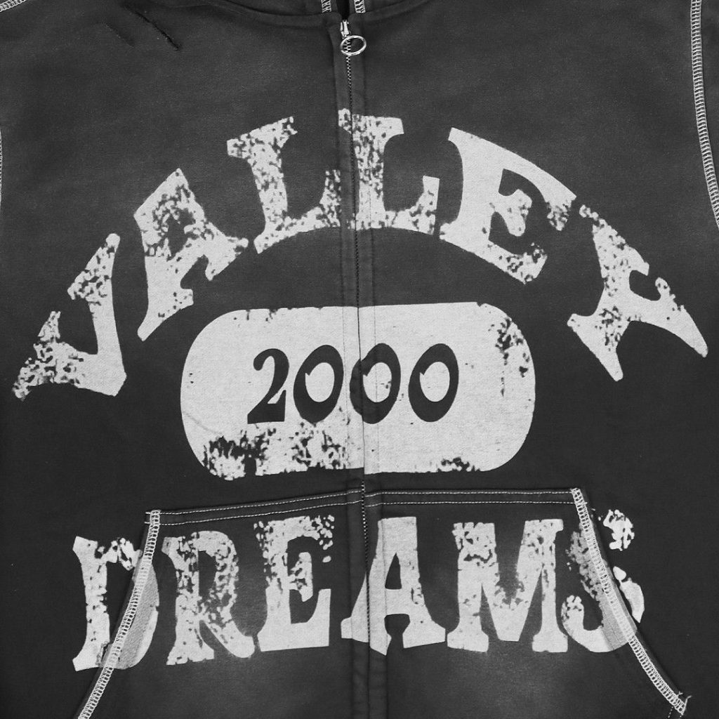 Vale Forever Valley niche retro hoodie Black OKLU2026328