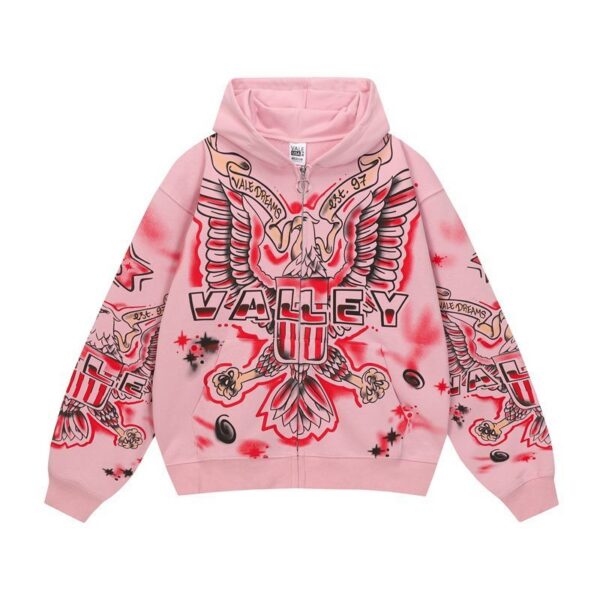 Vale Forever Valley niche retro hoodie Pink OKLU2026330