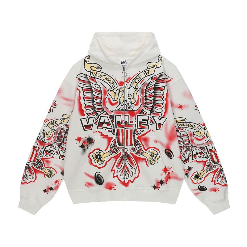 Vale Forever Valley niche retro hoodie white OKLU2026331
