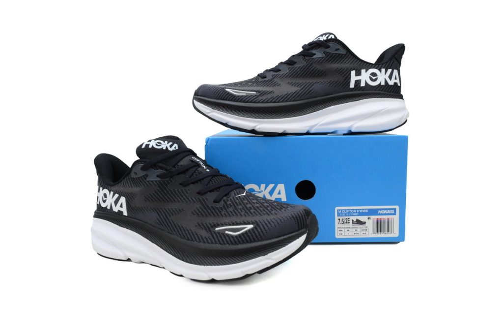HOKA Clifton 9 2E Wide ‘Black White’ OKLU2026366