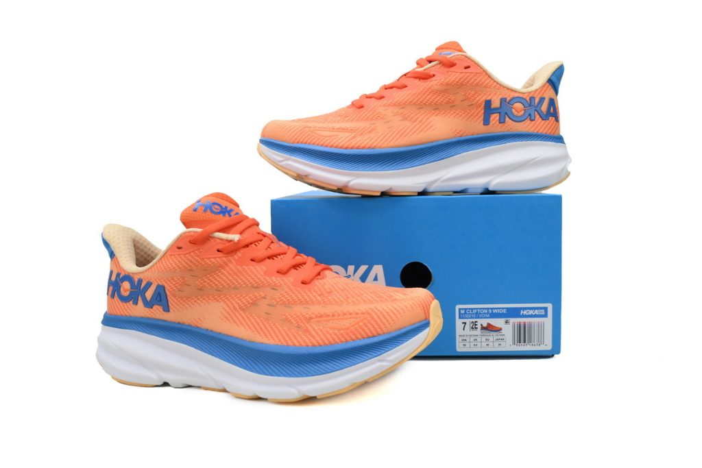 HOKA Clifton 9 2E Wide ‘Vibrant Orange Impala’ OKLU2026368