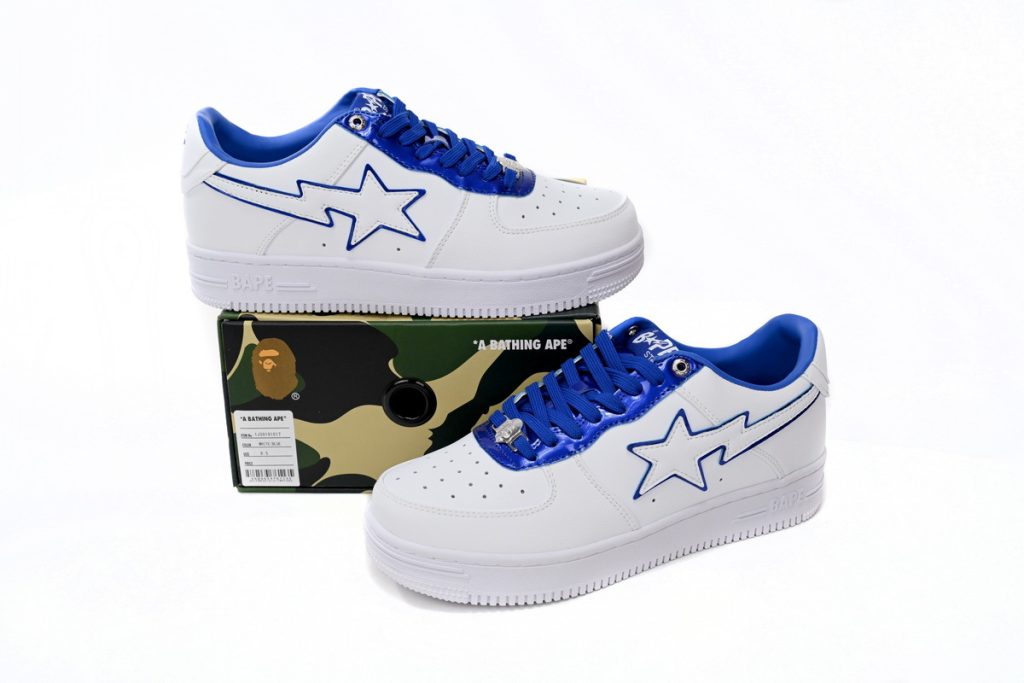 A Bathing Ape Bape Sta Low White and Blue Border OKLU2026425
