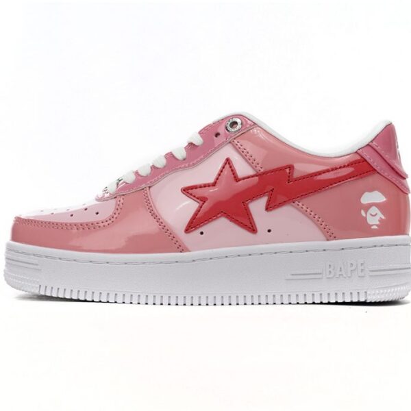 A Bathing Ape Bape Sta Low Pink Paint Leather OKLU2026428