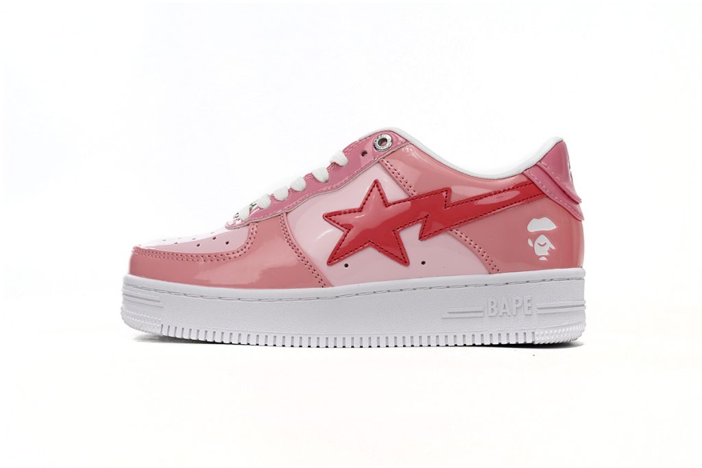 A Bathing Ape Bape Sta Low Pink Paint Leather OKLU2026428