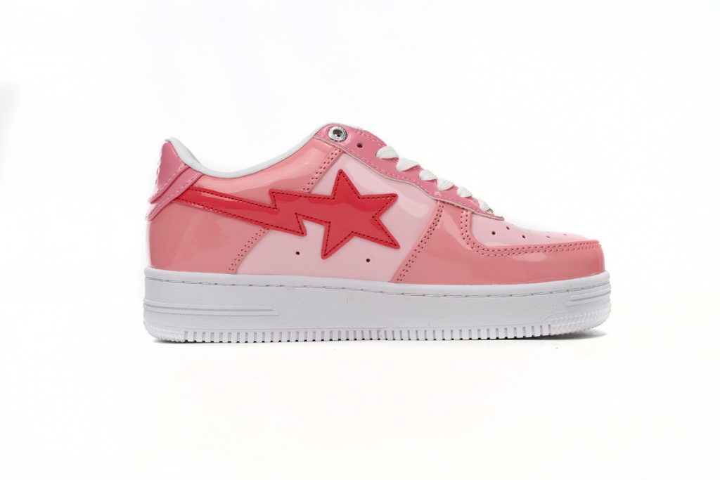 A Bathing Ape Bape Sta Low Pink Paint Leather OKLU2026428