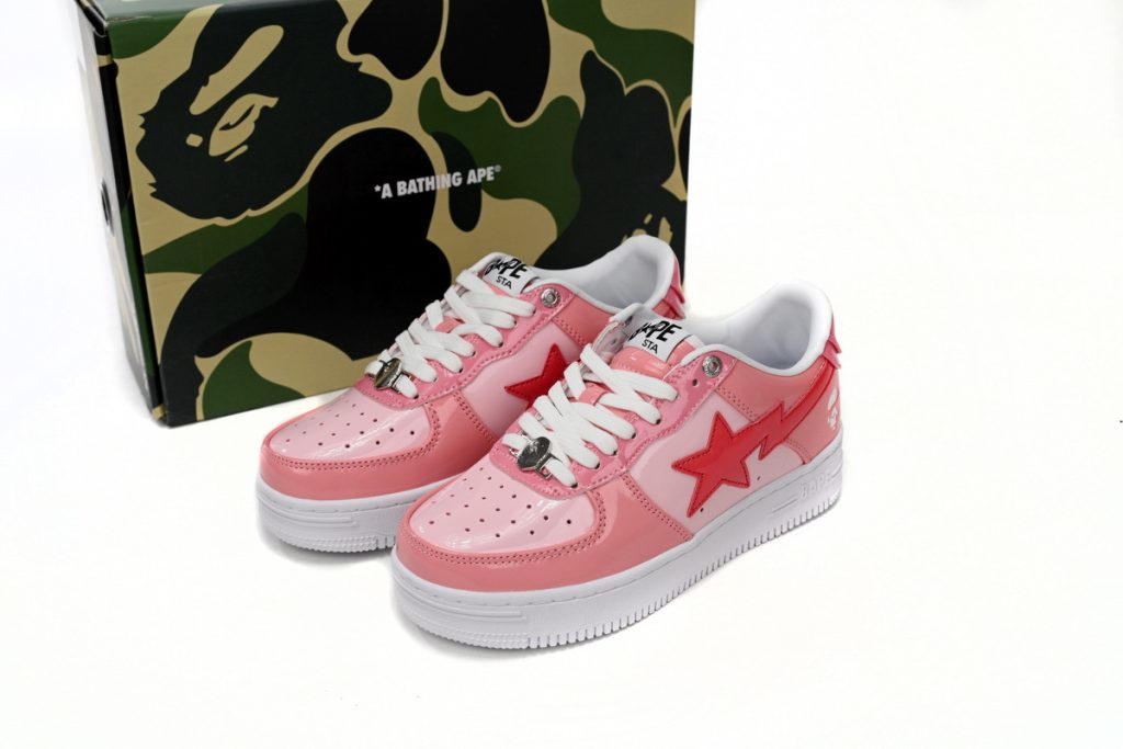 A Bathing Ape Bape Sta Low Pink Paint Leather OKLU2026428