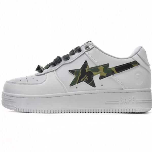 A Bathing Ape Bape Sta Low White Green Camouflage OKLU2026432