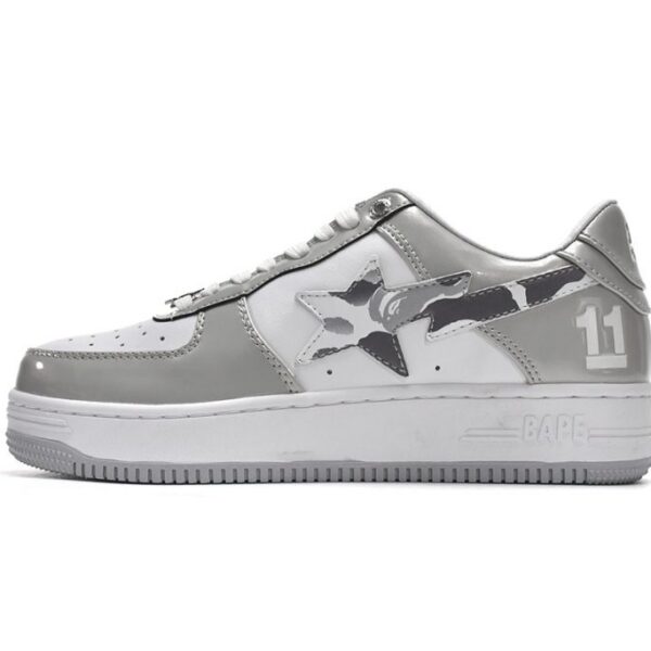 A Bathing Ape Bape Sta Low White Grey Mirror Surface OKLU2026434