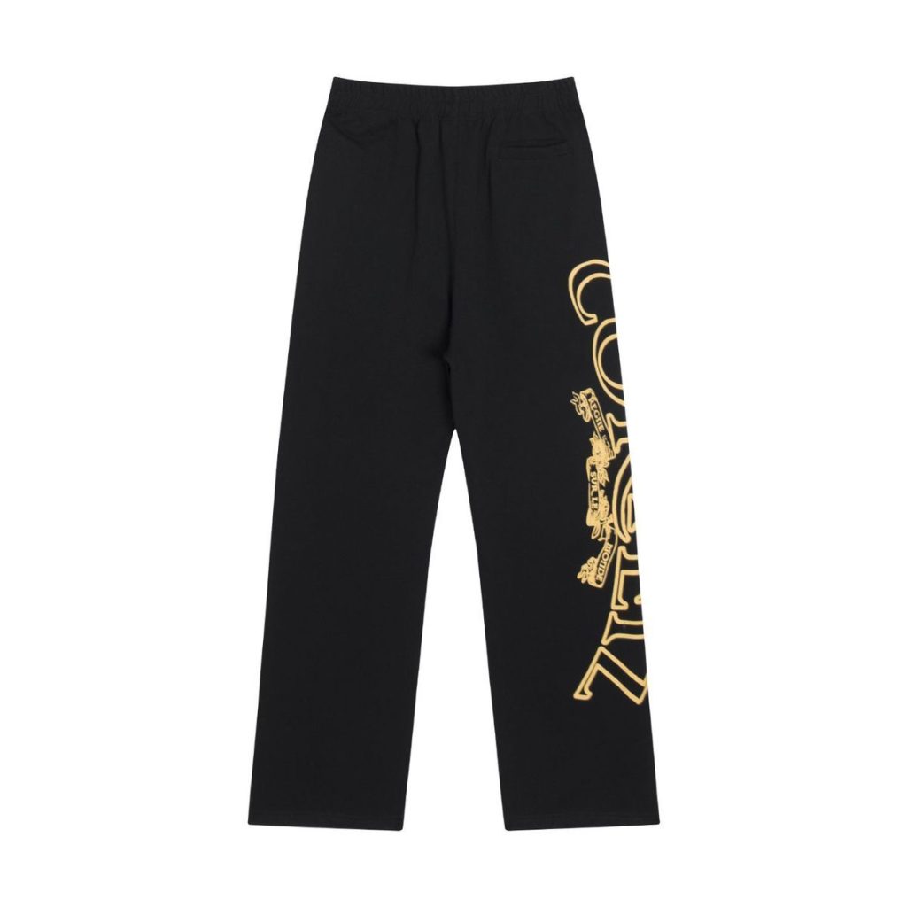 Corteiz casual sports sweatpants Black background with yellow logo OKLU2026578