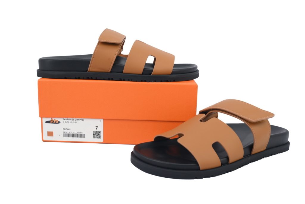 Hermes Flat Flip Flops Brown OKLU2026653