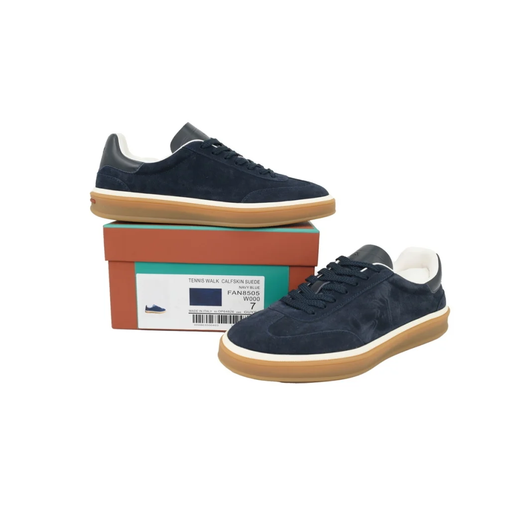 Loro Piana Tennis Walk Sneaker Suede Calf Split Slate Blue OKLU2026698