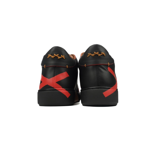 Zegna Tiziano Leather Mid-top Sneakers In Black Red OKLU2026708