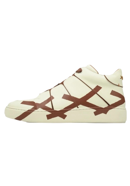 Zegna Tiziano Leather Mid-top Sneakers In Brown OKLU2026710