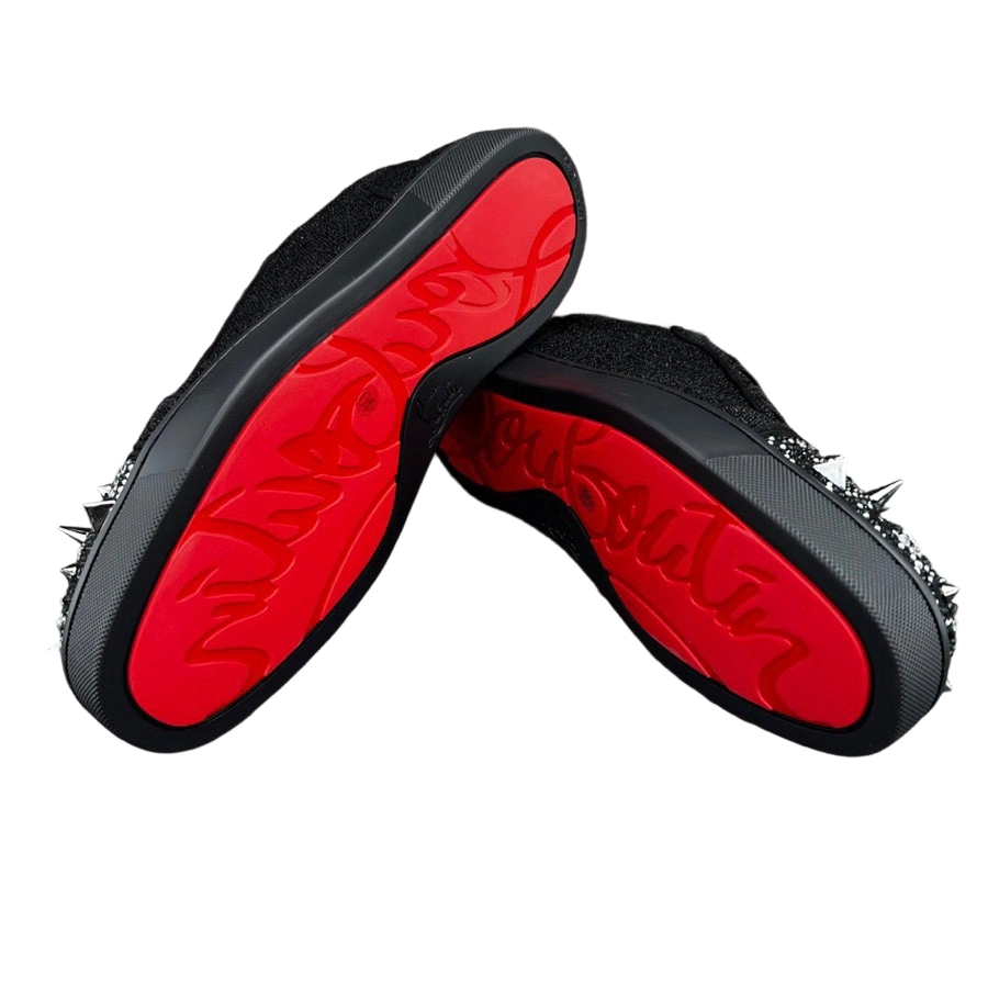 Christian Louboutin Louis Junior P Pik Pik Strass Sneakers Black OKLU2026712
