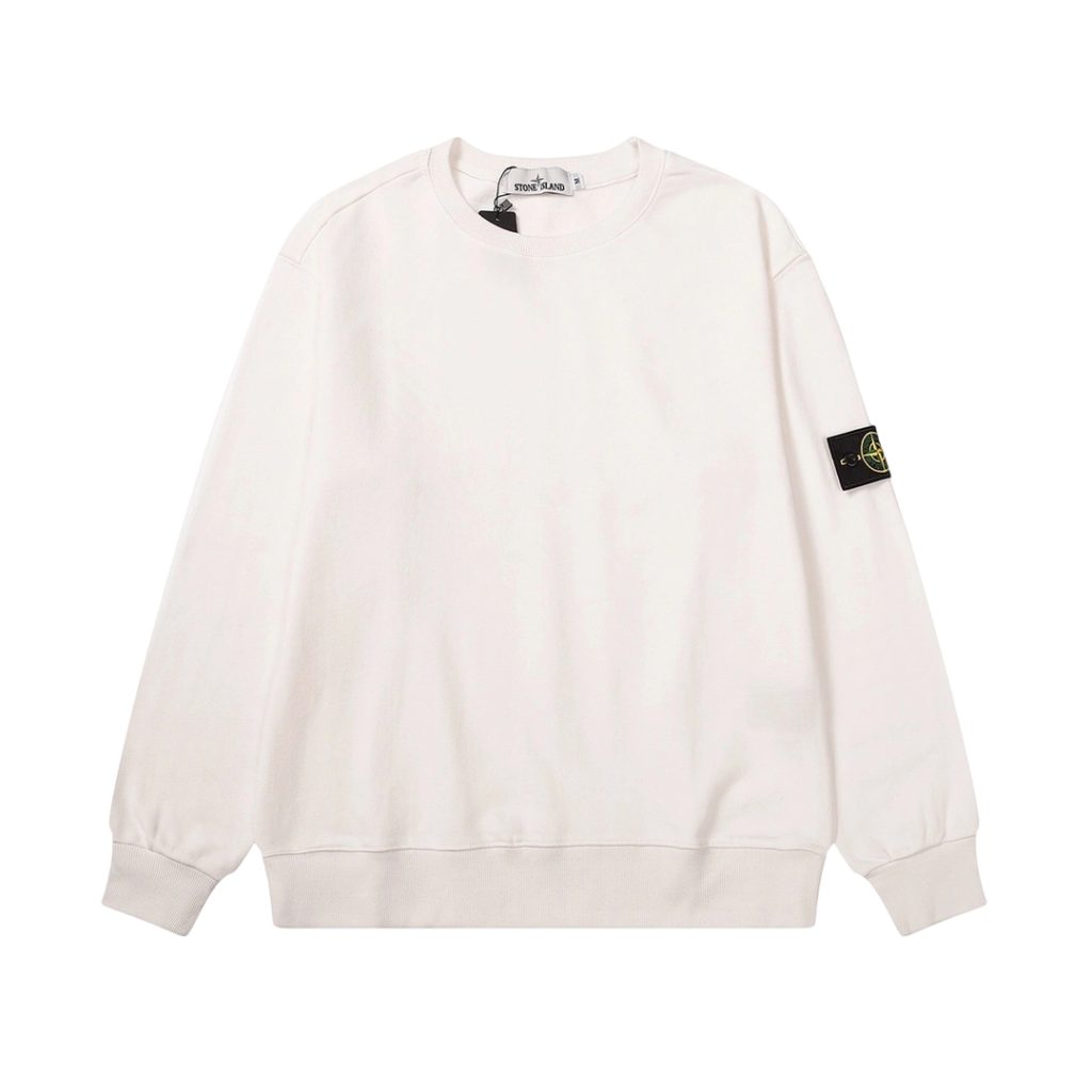 STONE ISLAN loose round neck hoodie White OKLU2026731