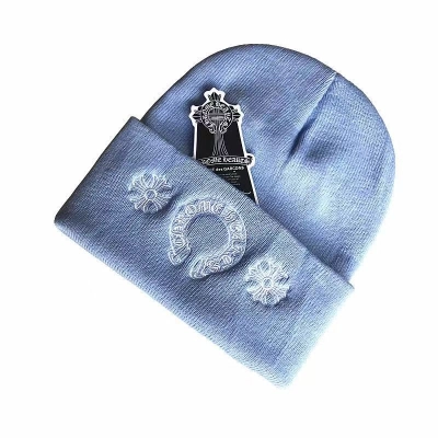 Chrome Hearts Horse Shoe Beanie Sky blue OKLU2026996