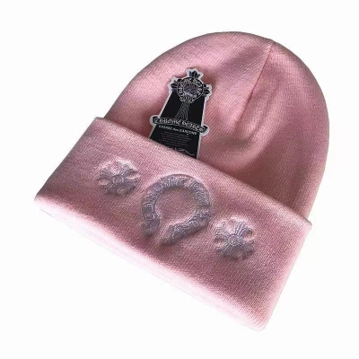 Chrome Hearts Horse Shoe Beanie Pink OKLU2026999