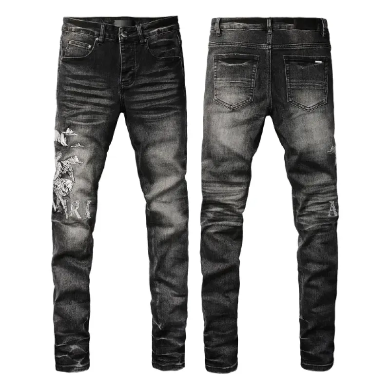 Amiri Angel Print Black Jeans OKZY202607