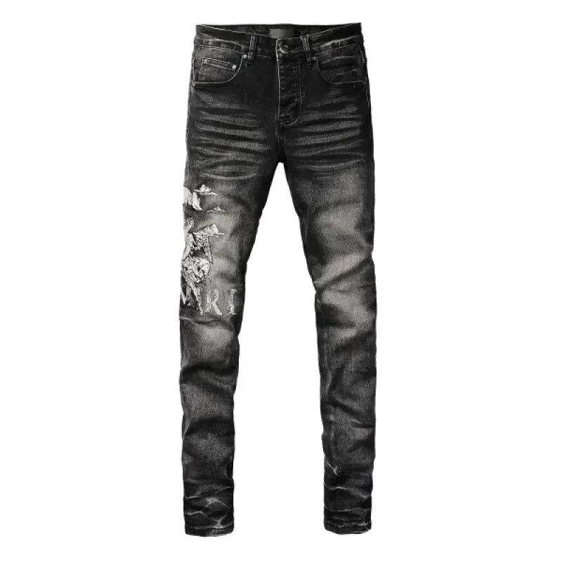 Amiri Angel Print Black Jeans OKZY202607