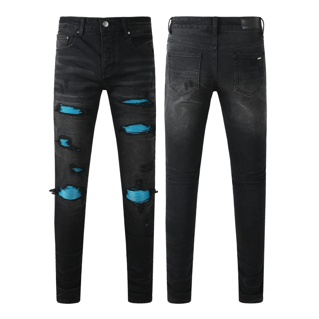 Amiri Destroyed Blue Liner Denim OKZY202609