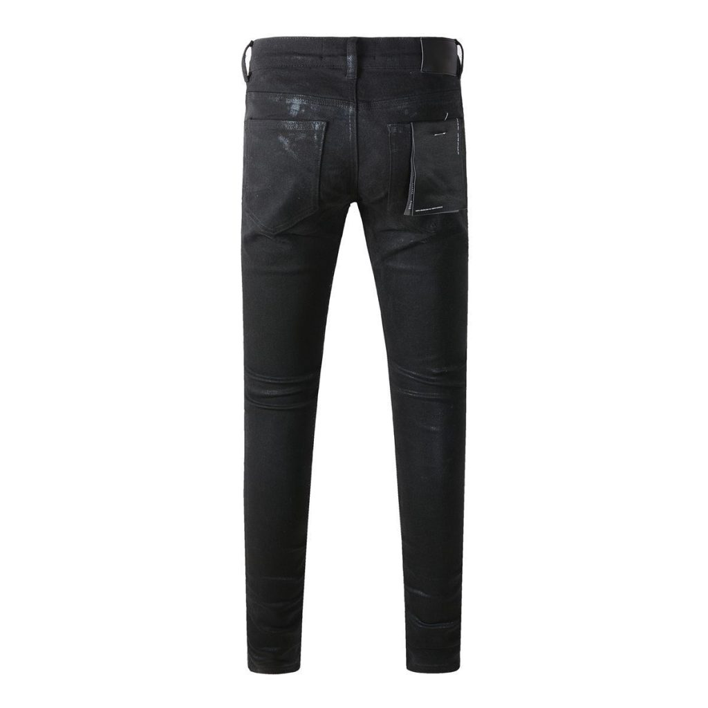 Purple Brand Black Slim Fit Coated Denim Jeans OKZY2026100