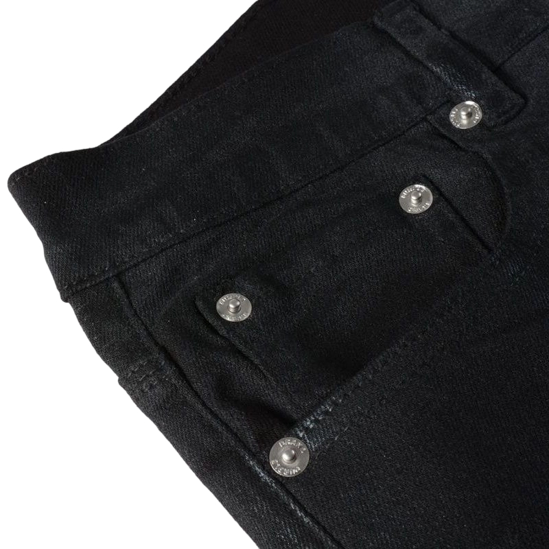 Purple Brand Black Slim Fit Coated Denim Jeans OKZY2026100