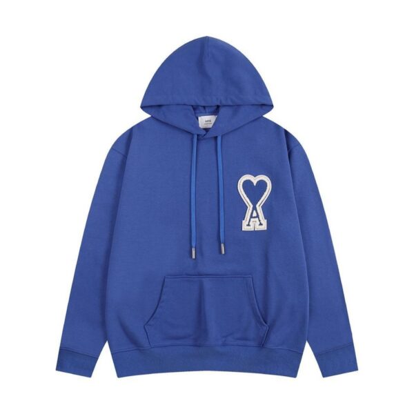 AMI Heart Patch Hoodie Blue OKZY20261019