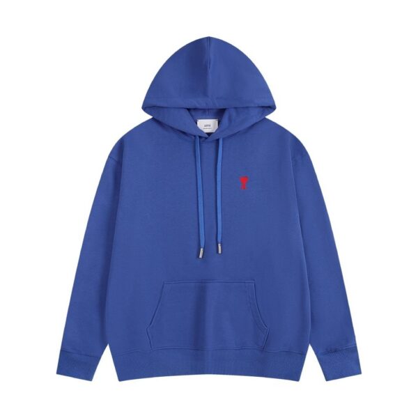 AMI Small Red Heart Hoodie Blue OKZY20261020