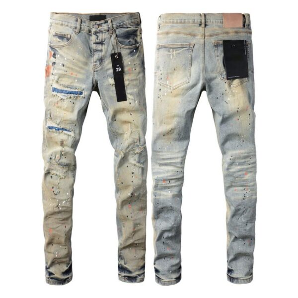 Purple Brand Vintage Splash Ripped Jeans OKZY2026102