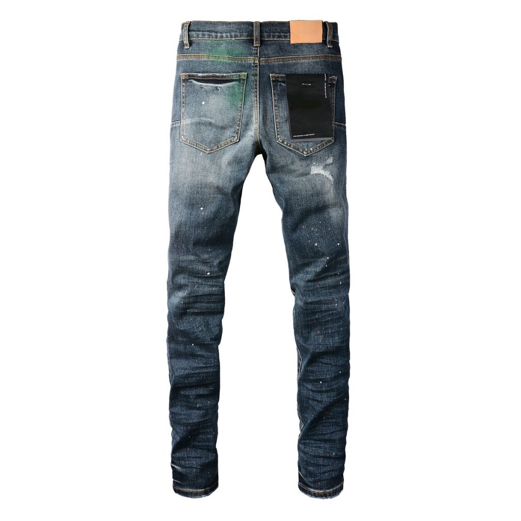 Purple Brand Green Splash Ripped Jeans OKZY2026103
