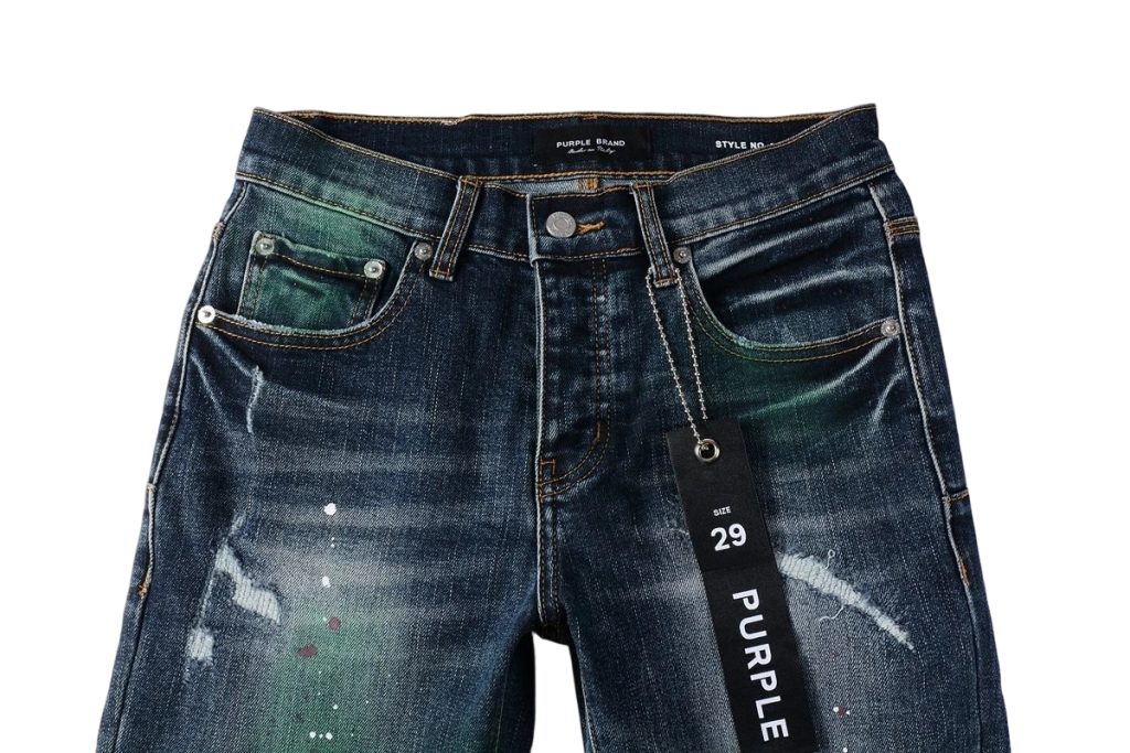 Purple Brand Green Splash Ripped Jeans OKZY2026103