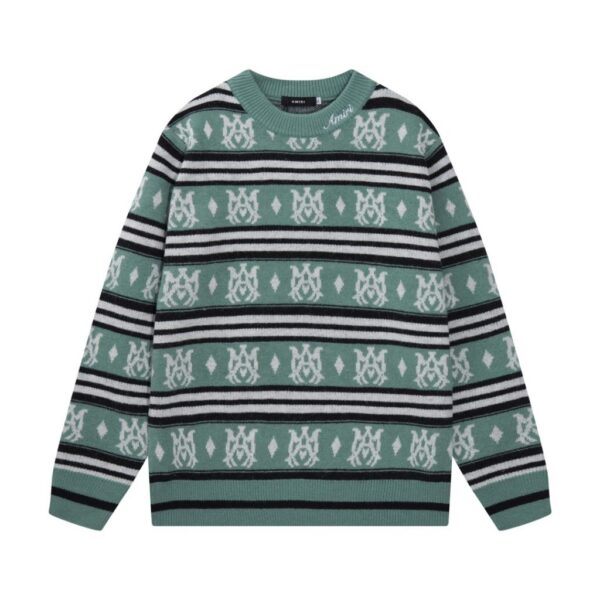 Amiri Monogram Stripe Sweater Green OKZY20261041
