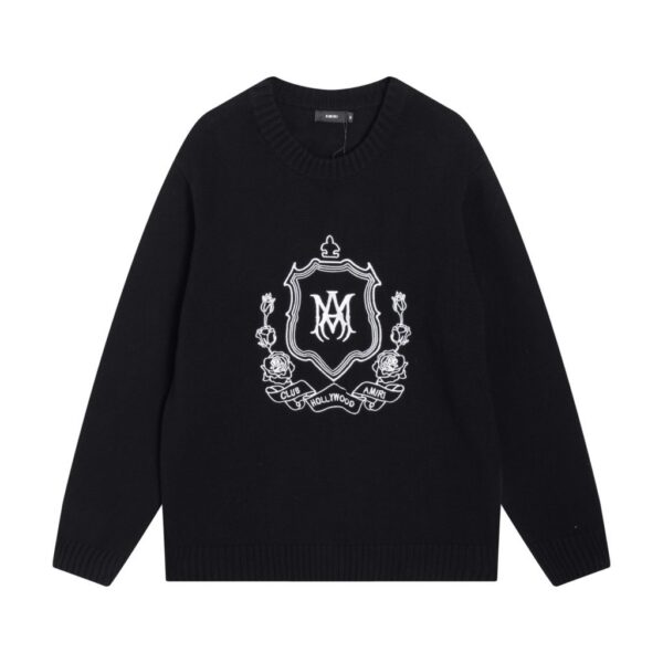Amiri Hollywood Club Crest Sweater Black OKZY20261042