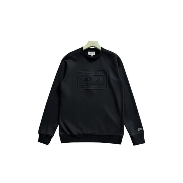 Lacoste Embossed Box Logo Crew Sweatshirt Black OKZY20261044