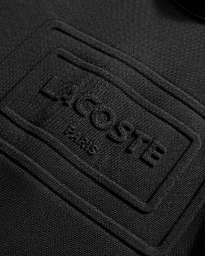 Lacoste Embossed Box Logo Crew Sweatshirt Black OKZY20261044